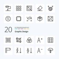 20 Design-Linien-Icon-Pack wie Schriftarten-Sortierzeichen vektor