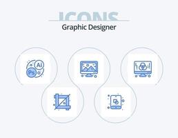 grafisk designer blå ikon packa 5 ikon design. utveckling. dator. varumärke. design. bild vektor