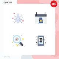 grupp av 4 platt ikoner tecken och symboler för insekt pilgrim skydd dag finansiera redigerbar vektor design element