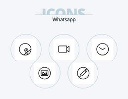 WhatsApp-Linie Icon Pack 5 Icon-Design. Basic. dokumentieren. Birne. WhatsApp. Plaudern vektor