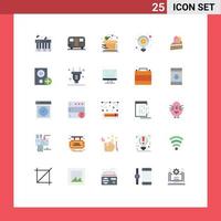Stock Vector Icon Pack mit 25 Linienzeichen und Symbolen für Dessertlösung Lieferung Geld leicht editierbare Vektordesign-Elemente