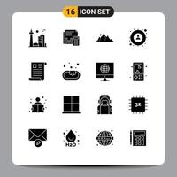 16 kreative Symbole, moderne Zeichen und Symbole der Sonne, Natur, Budget, Landschaft, Bericht, editierbare Vektordesign-Elemente vektor