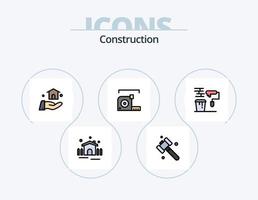 Baulinie gefüllt Icon Pack 5 Icon Design. . Karte. Ziegel. Konstruktion. Gebäude vektor