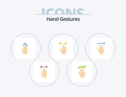 Handgesten flach Icon Pack 5 Icon Design. links. Hand. links. hoch. Geste vektor