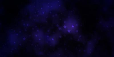 mörk lila vektor bakgrund med färgglada stjärnor.