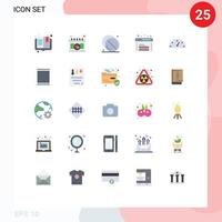 satz von 25 modernen ui-symbolen symbole zeichen für dashboard web health programmierung codierung editierbare vektordesignelemente vektor