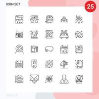 uppsättning av 25 modern ui ikoner symboler tecken för man ledare dokumentera Avsluta vinnare redigerbar vektor design element