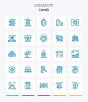 Creative Canada 25 Blue Icon Pack wie Kanada. Flagge. Nüsse. Skandinavien. Kanada vektor