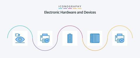 Geräte blau 5 Icon Pack inklusive Instrument. Akkordeon. Gerät. voll. Elektrizität vektor