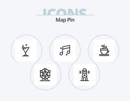 Karte Pin Line Icon Pack 5 Icon Design. . . Heimat. Foto. Kamera vektor