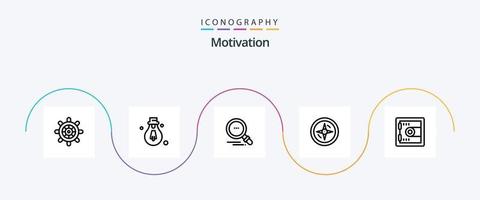 Motivationslinie 5 Icon Pack inklusive . Motivation. Motivation. Schließfach vektor