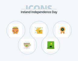 irland oberoende dag platt ikon packa 5 ikon design. irland. tilldela. guld. irland. gåva vektor