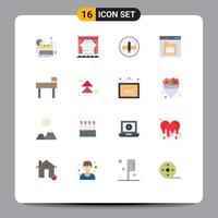 Stock Vector Icon Pack mit 16 Zeilen Zeichen und Symbolen für Schreibmaschine Unterhaltung Papier Kino Bleistift editierbares Paket kreativer Vektordesign-Elemente