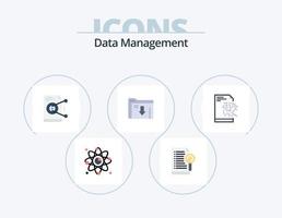 Datenmanagement-Flat-Icon-Pack 5-Icon-Design. herunterladen. Mappe. Server. Daten. Arbeit vektor