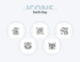 Earth Day Line Icon Pack 5 Icon Design. speichern. grün. speichern. Erde. Ökologie vektor