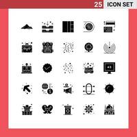 uppsättning av 25 modern ui ikoner symboler tecken för kort ändlös kontor störande cirkulation redigerbar vektor design element