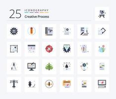 Creative Process 25 Flat Color Icon Pack inklusive Farbauswahl. Prozess. Ausrüstung. kreativ. kreativ vektor