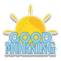 Guten Morgen Sonne Aufkleber Cartoon Design