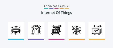 Internet der Dinge Linie 5 Icon Pack inklusive Netzwerk. Hub. W-lan. Globus. Elektrizität. kreatives Symboldesign vektor