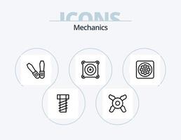 Mechaniklinie Icon Pack 5 Icon Design. . Wagen. . Produktion vektor