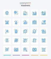 kreative Investition 25 Blue Icon Pack wie Versicherung. Geld. Dollar. Investition. Zahlung vektor