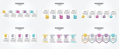 flaches Designset der Vektorillustrations-Infografiken für Werbebroschürenflieger und -zeitschrift vektor