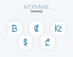 valuta blå ikon packa 5 ikon design. . mynt. btc. koruna. valuta vektor