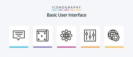 Basic Line 5 Icon Pack inklusive . oben. Papier. Beliebt. gekennzeichnet. kreatives Symboldesign vektor