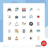 platt Färg packa av 25 universell symboler av profil Instagram arbetssätt verktyg design redigerbar vektor design element