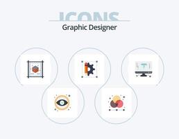 Grafikdesigner flaches Icon Pack 5 Icon Design. Design. Ausrüstung. Netz. Design. Blatt vektor
