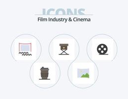 Cenima Flat Icon Pack 5 Icon-Design. Multimedia. Filmrolle. Kino. Kino. Kino vektor