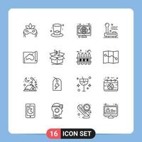 uppsättning av 16 modern ui ikoner symboler tecken för Australien Utrustning Nyheter elektronisk enheter redigerbar vektor design element