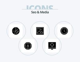 seo und media glyph icon pack 5 symboldesign. Benutzer. Medien. Medien. Foto. Bild vektor