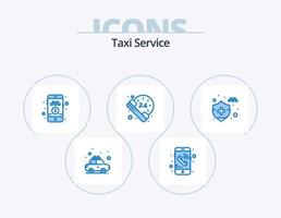 Taxi-Service blau Icon Pack 5 Icon Design. . Autoversicherung. Bar bezahlen. Autoversicherung. Anruf vektor