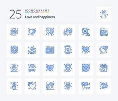 kärlek 25 blå Färg ikon packa Inklusive Sök. hitta. liv. meddelanden. chatt vektor