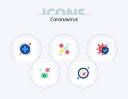 Coronavirus Flat Icon Pack 5 Icon Design. Bakterien. Virus. Medizin. Corona. Bakterien vektor