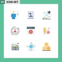 Stock Vector Icon Pack mit 9 Zeilenzeichen und Symbolen zum Löschen von Remarketing-Chemical-Test-Marketing wissenschaftlicher Forschung editierbare Vektordesign-Elemente