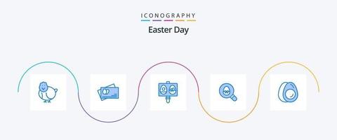 Ostern blau 5 Icon Pack inklusive Urlaub. Ei. Eier. Ferien. Ei vektor