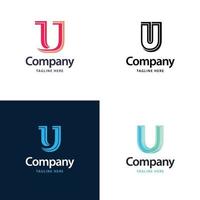 brev u stor logotyp packa design kreativ modern logotyper design för din företag vektor