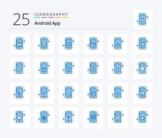 android app 25 blå Färg ikon packa Inklusive Google. app. uppkopplad. telefon. kort vektor
