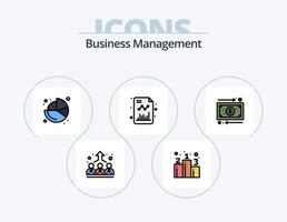 Business-Management-Linie gefüllt Icon Pack 5 Icon-Design. . Arbeitgeber. Verwaltung. Mitarbeiter. Ziel vektor