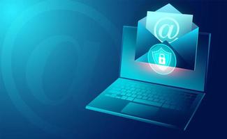 Sicherheitsbanner für E-Mail-Dienste vektor