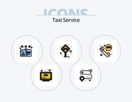 taxi service linje fylld ikon packa 5 ikon design. . taxi. station. annullera rida. tecken vektor