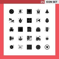 uppsättning av 25 modern ui ikoner symboler tecken för växt teknologi bröllop server låsa redigerbar vektor design element