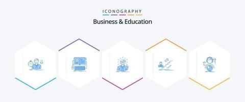 företag och utbildning 25 blå ikon packa Inklusive utveckling. befordran. mobil. företag man. läkare vektor
