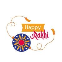 Happy Raksha Bandhan Blume Armband Zubehör und Bandrahmen flachen Stil vektor