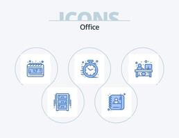 Büro blau Icon Pack 5 Icon Design. Zähler. Büro. Ich würde. Uhr. schnell vektor