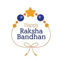 Happy Raksha Bandhan Armband mit Bällen und Star Flat Style vektor