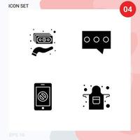 piktogram uppsättning av enkel fast glyfer av kontanter telefon pengar meddelande Nej mobil redigerbar vektor design element