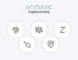 kryptovaluta linje ikon packa 5 ikon design. krypto. bytecoin. mynt. crypto valuta. mynt vektor